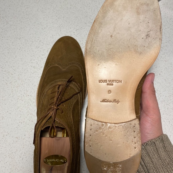 LOUIS VUITTON LV Men's Shoes derby Brown Suede UK 9 - Picture 8 of 11